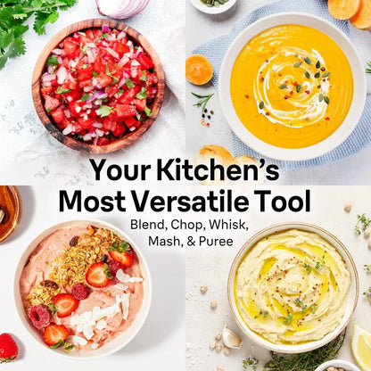 Braun Multiquick 7 3-In-1 Immersion Blender & Food Processor | #1 Hand Blender Brand, Adjustable Speed Control, Ergonomic Handle, Detachable Attachments, Beaker, Whisk, 2 Cup Chopper2
