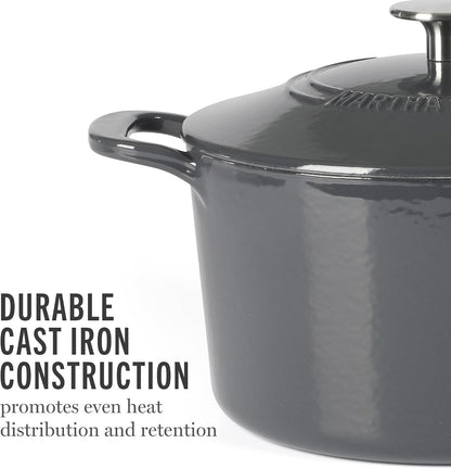 Gatwick 4 Quart Enamel Cast Iron Dutch Oven - Grey5