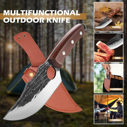 6 Inch Meat Cutting Boning Knife, German Steel, with Sheath2