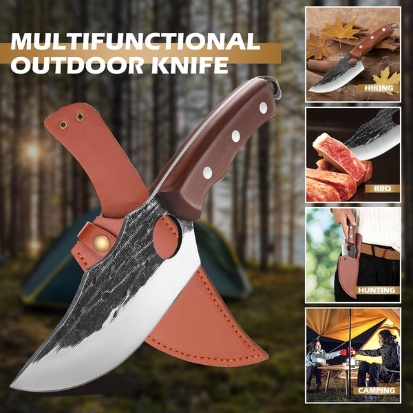 6 Inch Meat Cutting Boning Knife, German Steel, with Sheath2