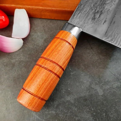 Meat Cleaver Knife, 8 Inch Damascus Pattern Knives Wood Handle Chef Kitchen Knives Chopping Vegetables Cleaver Meat Slice Fish Utility Knife5