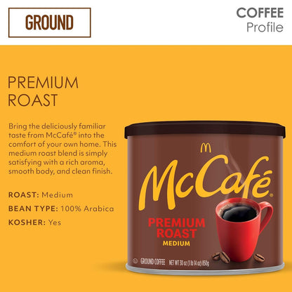Premium Roast, Medium Roast Ground Coffee, 30 Oz Canister3