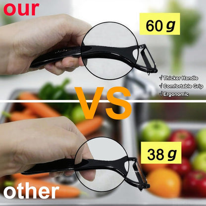 Premium Vegetable Peeler Set – Ultra Sharp Stainless Steel Blades with Non-Slip Ergonomic Handles for Easy Potato, Fruit & Veggie Peeling (2PCS)3