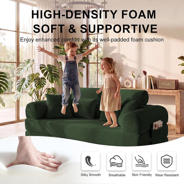 79" Convertible Futon Sofa Bed,High Back Boneless Couch for Living Room4