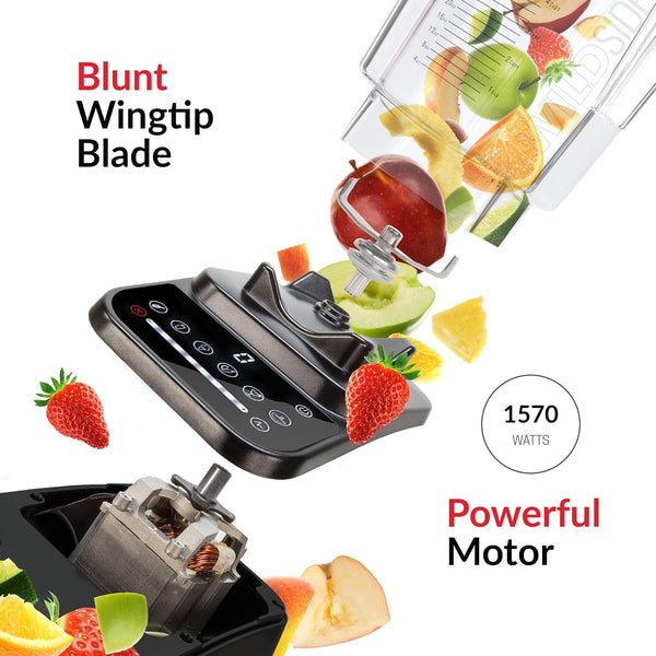 Designer 650S Series Blender (Stainless) & 90Oz* Wildside+ Jar | Professional Grade Power and Performance, Touchscreen with 8 Speed Variable Speed Control, + Pulse, 6 Preprogammed Cycles4