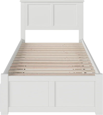 , Madison Twin XL Platform Bed with Footboard & Twin XL Trundle, White7