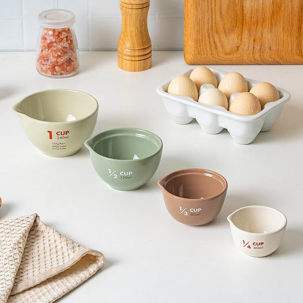 Ceramic Measuring Cups Set of 4, Assorted Colors5