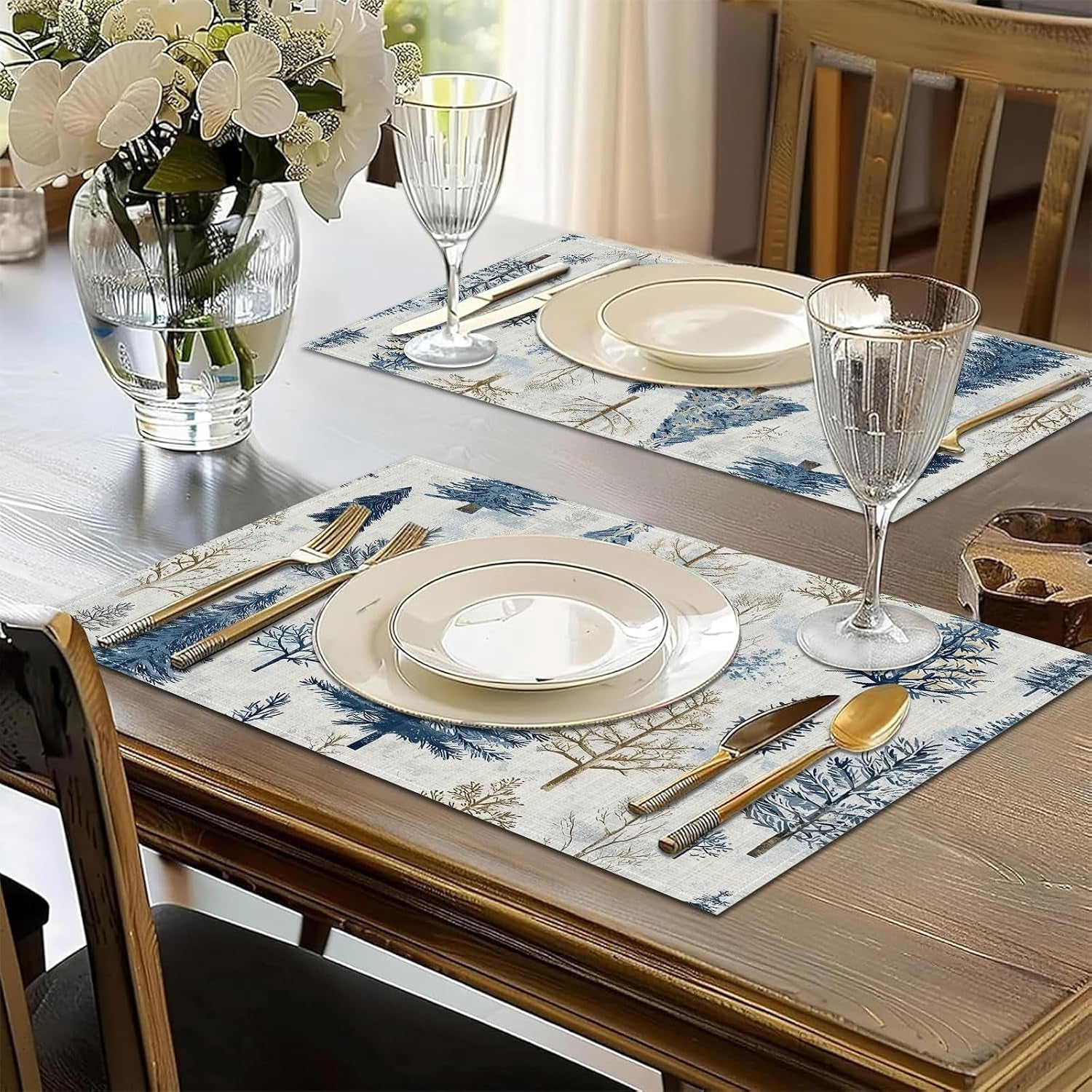 vintage-winter-pine-tree-placemats-set-of-6-washable-linen-place-mat-heat-resistant-non-slip-kitchen-dining-table-mats-12x18-inch