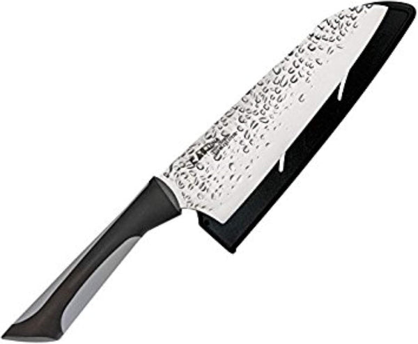 Luna 7 Inch Santoku Knife with Sheath and Soft-Grip Handle1
