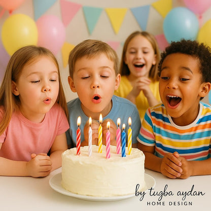 144 Count Birthday Candles Bulk – Birthday Candles for Cake, Mixed Colors Spiral Candles, Unscented Paraffin Wax Party Pack9