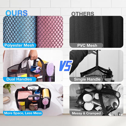 Mesh Shower Caddy for College Dorm with Hook and Soft Handles6