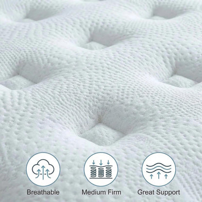 Full Size Mattress, 12 Inch Full Hybrid Mattresses with Memory Foam and Individual Pocket Spring for Motion Isolation, Pressure Relief, Medium Firm Mattress in a Box, 54 * 75 * 125