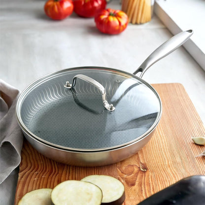 13 in Glass Lid with Stainless Steel Handle for Frying Pan, Tempered Replacement Cover Compatible for Skillets, Wok, round Cast Iron, Cast Aluminium, Stainless Steel Pans & Pots (317Mm-332Mm)8