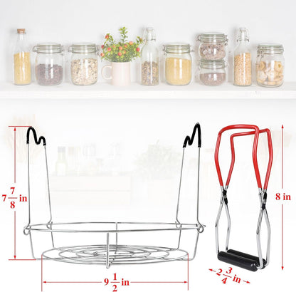 12In Stainless Steel Canning Rack with Contour Handles, Holds 7 Pint or 6 Quart Jars in Pressure Canner Pot3