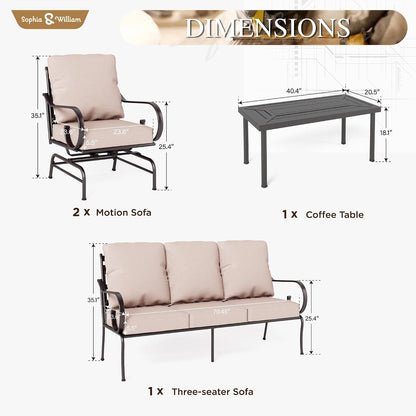 Metal Patio Furniture Set with 2 Rocking Chairs8