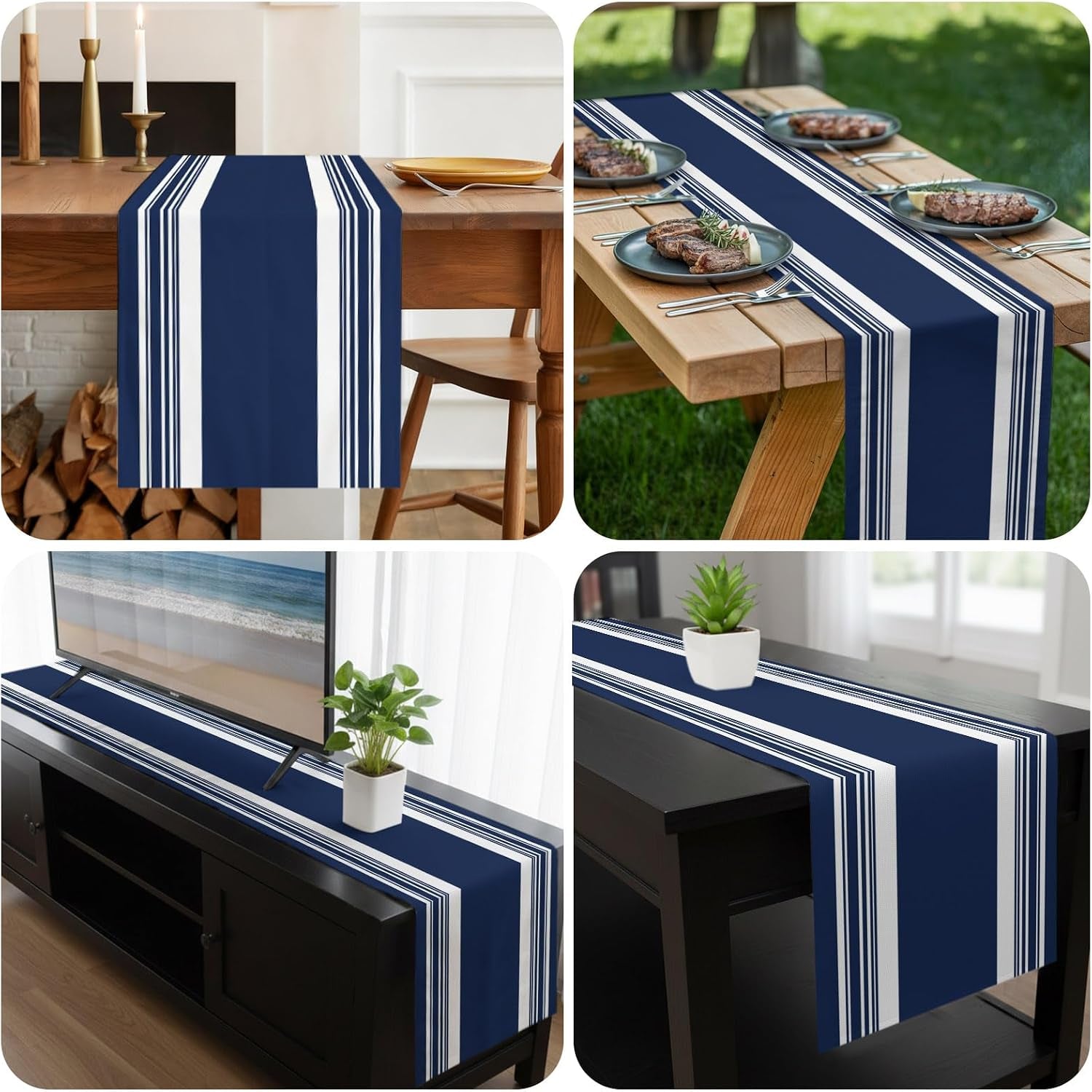 farmhouse-navy-blue-table-runner-48-inch-long-dresser-scarves-linen-tablerunners-aesthetic-modern-line-striped-dining-kitchen-burlap-table-setting-decor-for-wedding-party-holiday-coffee-home-13x48