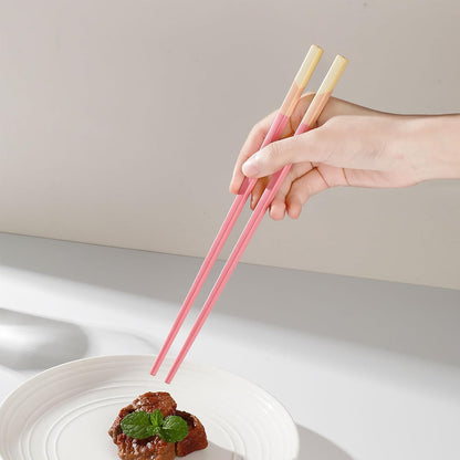 5 Pairs Pink Fiberglass Chopsticks, Non-Slip Reusable | Food-Safe, Heat-Resistant to 356°F, Dishwasher-Safe, Lightweight, Ergonomic Grip, Unique Family Set, Ideal for Sushi/Ramen7