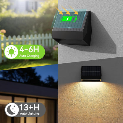 Solar Fence Lights Outdoor with Remote,12 Modes &12 PACK Solar Wall Lights4