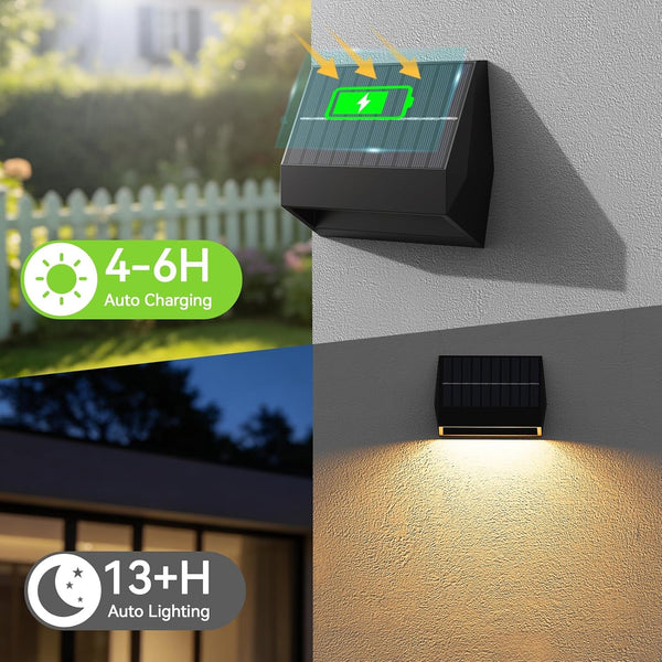 Solar Fence Lights Outdoor with Remote,12 Modes &12 PACK Solar Wall Lights4