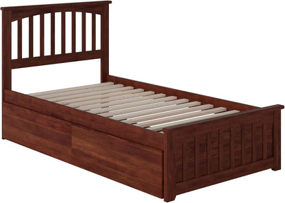 , Mission Twin Storage Platform Bed with Matching Footboard, Walnut5
