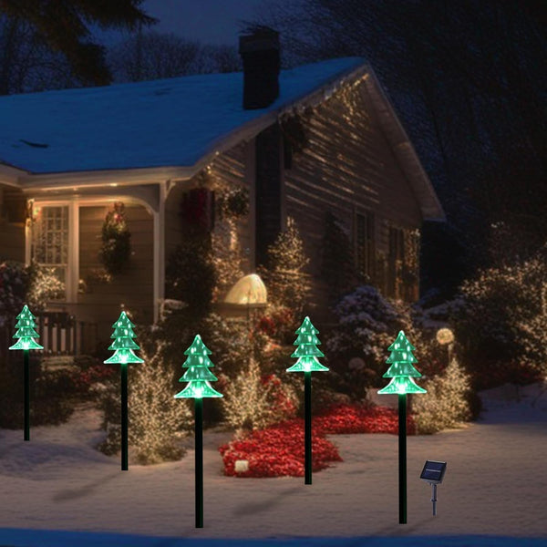 Christmas Decorations Outdoor, Solar Tree Pathway Lights, 5 PCS6