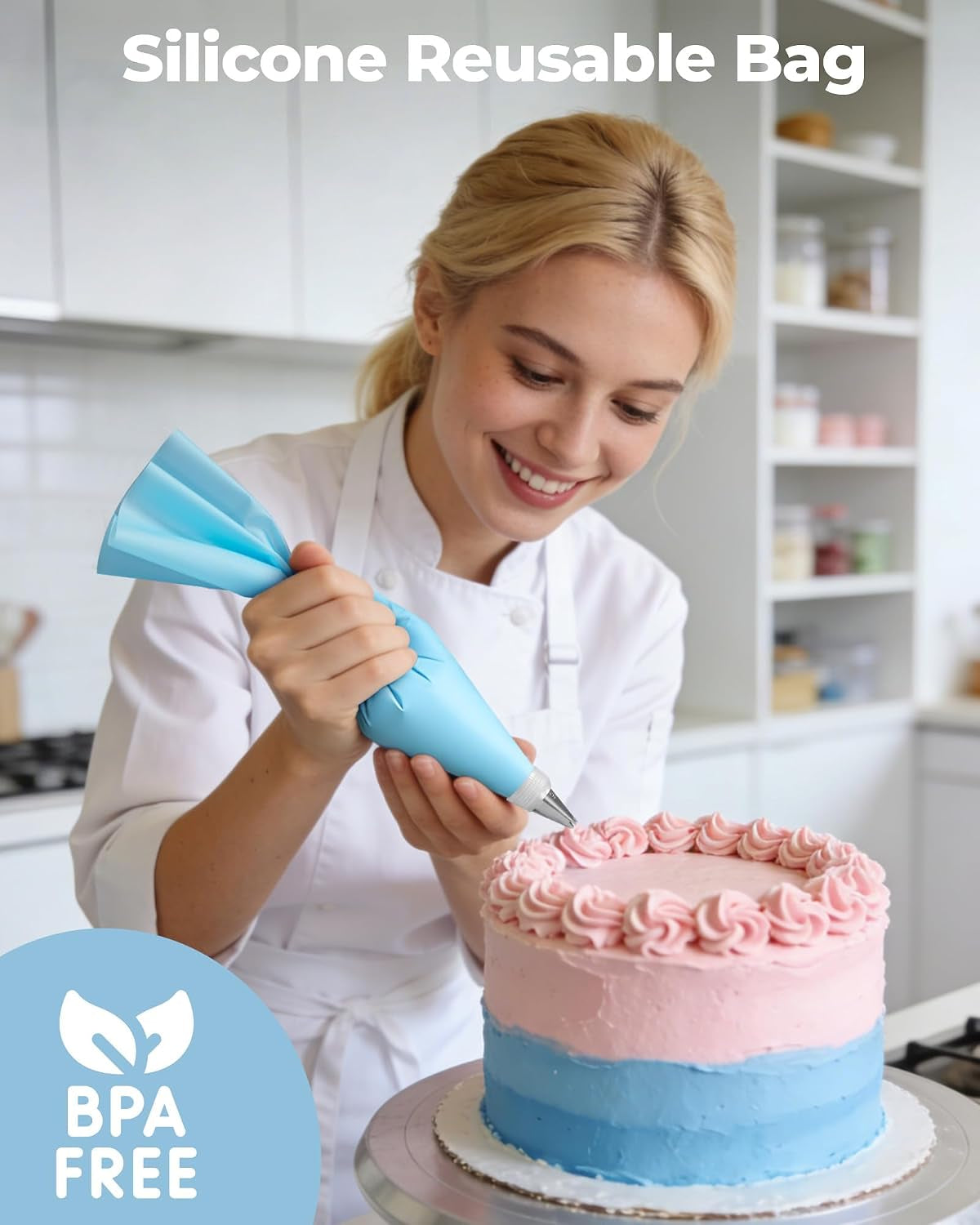 124-icing-piping-bags-and-tips-set-frosting-cake-decorating-kit-blue-baking-supplies-tools-100-1-piping-bags-12-16-icing-piping-tips-reusable-pastry-bag-3-scrapers-for-beginners-pros