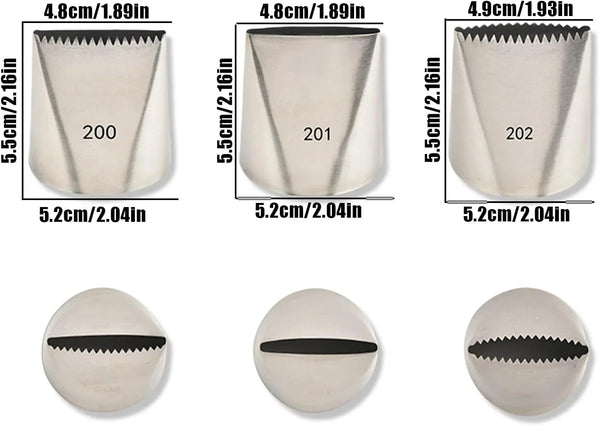 Piping Tips for Cake Decorating, Stainless Steel Icing Piping Nozzles for Pastry Fondant Decorating Tools (C)2