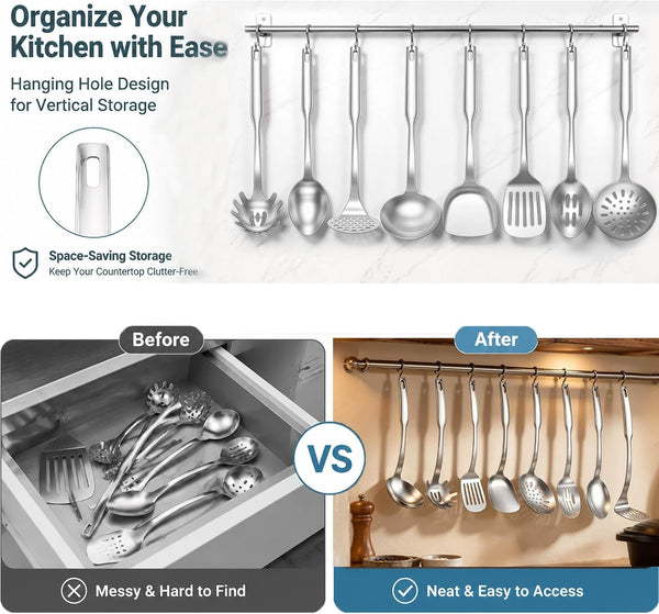 Cooking Utensils Set, 8-Piece Stainless Steel Kitchen Tools for Home4