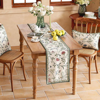Designer French Linen Table Runner,87"X12"-Idaho A4