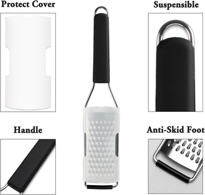 Cheese Grater Lemon Zester, Graters for Parmesan Cheese, Lemon, Citrus, Garlic, Nutmeg, Chocolate, Fruits, Vegetables, Ginger, Vegetable & Cheese Shredder with Stainless Steel Coarse Blade3