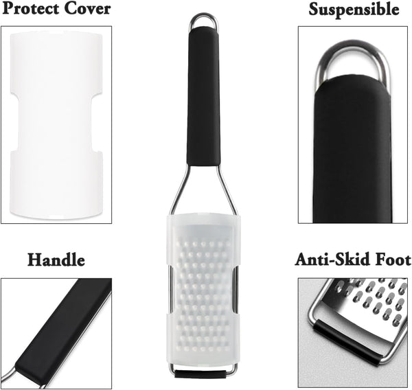 Cheese Grater Lemon Zester, Graters for Parmesan Cheese, Lemon, Citrus, Garlic, Nutmeg, Chocolate, Fruits, Vegetables, Ginger, Vegetable & Cheese Shredder with Stainless Steel Coarse Blade3