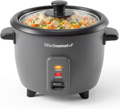 ERC6GC Ceramic Rice Cooker, Pfas-Free Non-Stick, Gray | 6-Cup Capacity - Ceralast Coating - Tempered Glass Lid - One-Touch Cooking - Includes Bpa-Free Measuring Cup and Spatula1