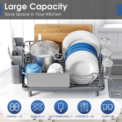 Stainless Steel Dish Drying Rack for Kitchen Counter, 16.9" X12.4"2