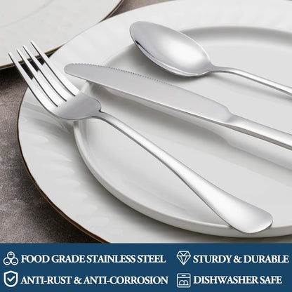 Dinner Forks,Set of 16 Top Food Grade Stainless Steel Silverware Forks,Table Forks,Flatware Forks,8 Inches,Mirror Finish & Dishwasher Safe,Use for Home,Kitchen or Restaurant3