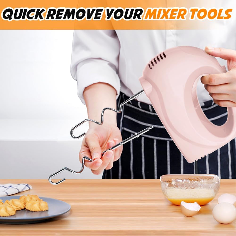 electric-hand-mixer-with-5-stainless-steel-whisks-5-speed-pink-portable-kitchen-mixer-electric-whisk-food-beater-for-whipping-mixing-cookies