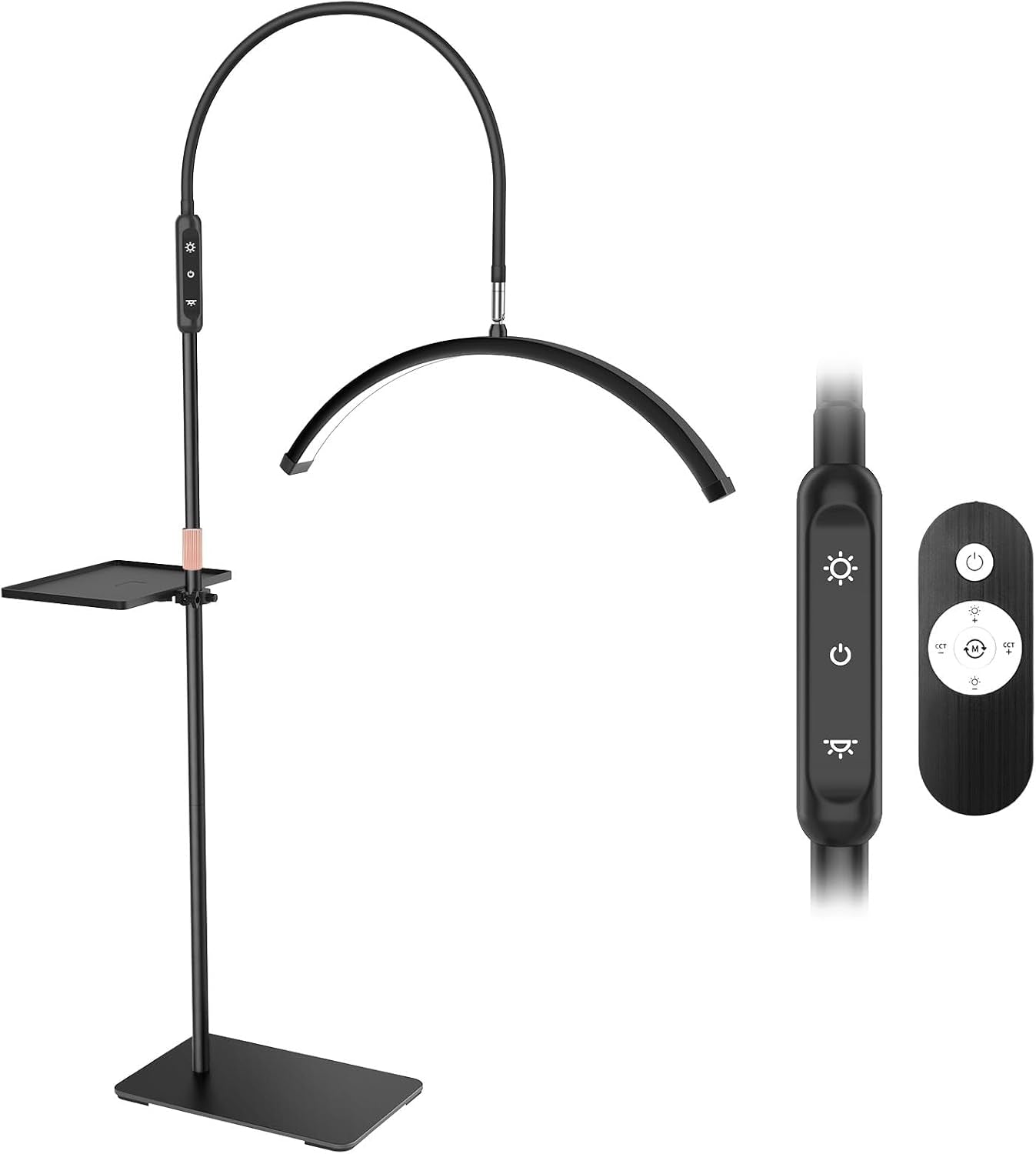 half-moon-lash-light-for-eyelash-tech-esthetician-tattoo-black-movable-tray-shadow-free-cool-warm-modes-dimmable-brightness-flexible-head-floor-lash-lamp-for-skincare-nail-art-spa