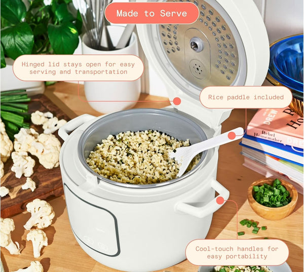 14-Cup Electric Rice Cooker with Automatic Keep Warm and Removable Nonstick Pot for Home Cooking (White)4