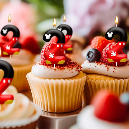 Cartoon Mouse Birthday Candle Number 2, Cake Party Decoration6