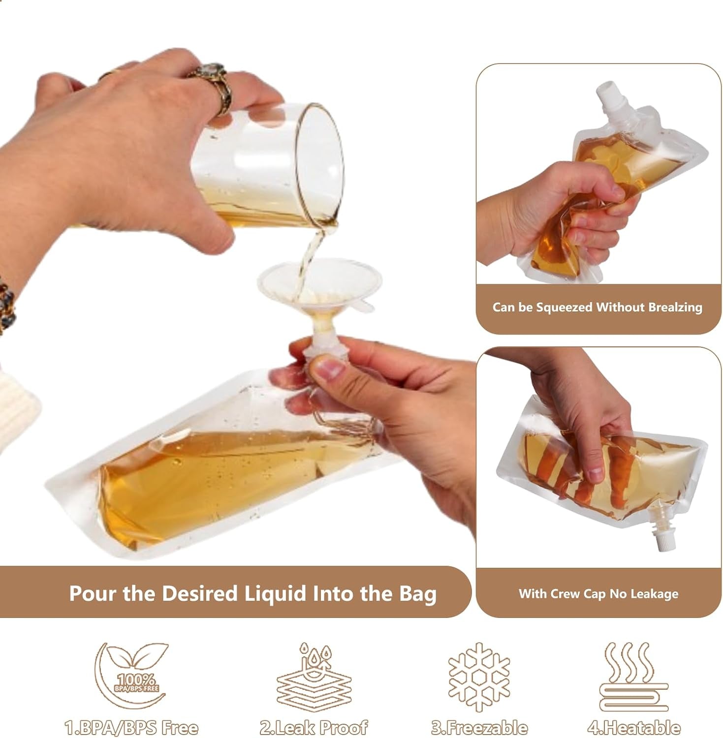 plastic-flasks-40-pcs-leak-proof-reusable-flexible-juice-bags-bpa-free-for-travel-outdoor-sports-concerts-events-8oz-40pcs-3-funnels
