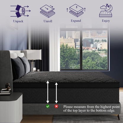 Upgraded Luxury 12 Inch Hybrid Twin Size Mattress in a Box, Medium Firm | Cooling Gel Memory Foam & Pocket Springs, 7-Zone Support, Back Pain Relief, Extra Edge Support, Certipur-Us, 365-Night Trial7