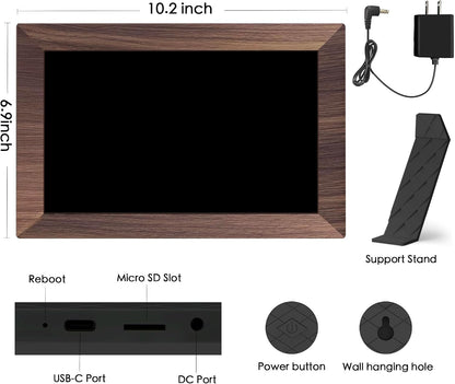 Frameo 10.1" Digital Picture Frame Wifi 32GB, Birthday Gifts for Mom, Women9