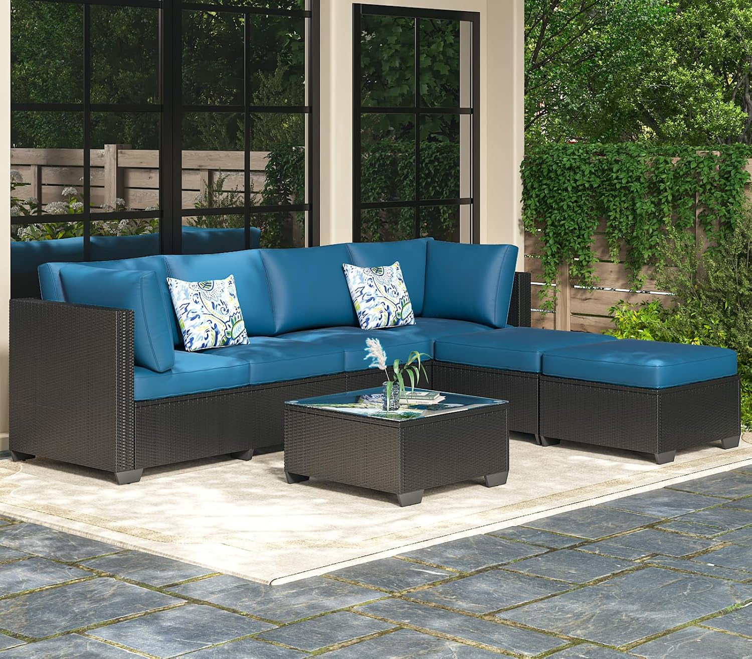 7-piece-outdoor-patio-furniture-set-outdoor-sectional-conversation-furniture-chair-with-coffee-table-patio-sectional-for-backyard-gardenpeacock-blue-cushion-and-black-rattan