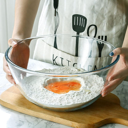 Glass Mixing Bowl Set for Baking 3-Piece Salad Bowl Set (1Qt, 2.5Qt, 4.2Qt), High Brosilicate Large Bowls for Kitchen Prepping Serving and Storage, Microwave Dishwasher Oven Safe2