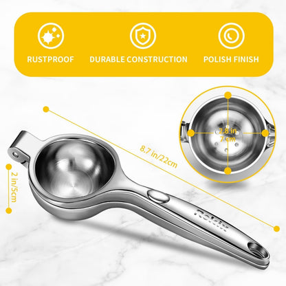 Lemon Squeezer, Max Extraction Hand Press Lemon Juicer, Heavy Duty Manual Orange Juicer, Sturdy Metal Lime Squeezer, Durable Handheld Citrus Fruit Squeezer for Kitchen Bar, Exprimidor De Limones2
