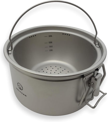 2000Ml Titanium Rice Cooker Pot with Locking Lid 67 Fl Oz, Grade 1 No Coating Pfas-Free, Inner Pot with Measurement Marks, Ultralight 589G Camping Cookware for Backpacking Home Kitchen2