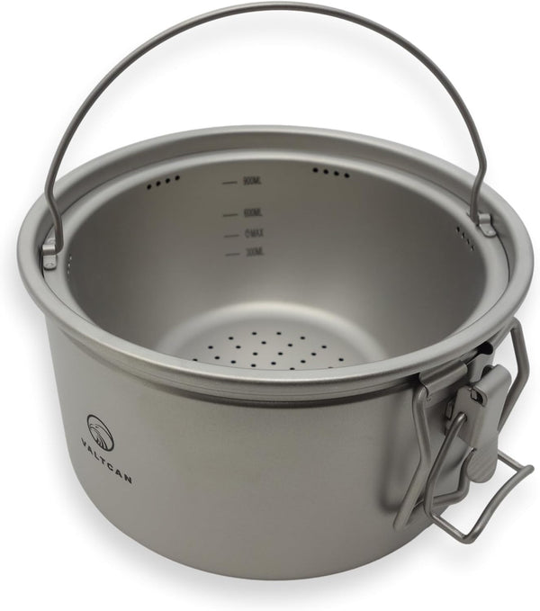2000Ml Titanium Rice Cooker Pot with Locking Lid 67 Fl Oz, Grade 1 No Coating Pfas-Free, Inner Pot with Measurement Marks, Ultralight 589G Camping Cookware for Backpacking Home Kitchen2