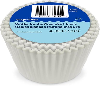 White Jumbo Cupcake Liners, 40 Count, Pack of 11