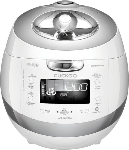 CUCKOO High Pressure Induction Rice Cooker, 12-Cup Cooked, CRP-BHSS0609F | 6-Cup Uncooked Capacity, Nonstick Inner Pot, 16 Cooking Modes, Turbo White Rice in 14-21 Minutes, Auto Clean, Made in Korea1
