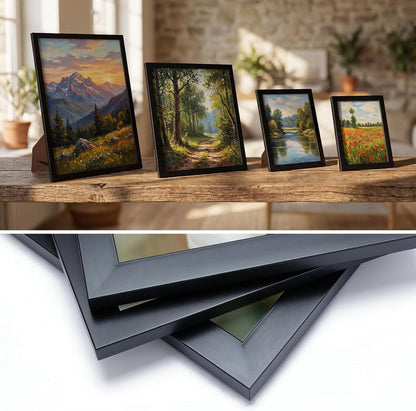 Multi Pack Set of Black Mixed Size Collage Wall Picture Frames4