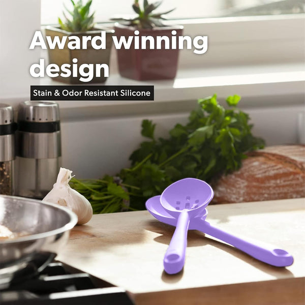 DI ORO Silicone Ladle & Cooking Spoons Set - 600F Heat Resistant, Lavender7